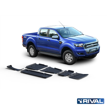 Juego de protecciones (Radiador, Motor, Caja de cambios, Caja de transferencia, Depósito de combustible, Depósito de AdBlue) Ford Ranger 2011-2015; 2015-2022; 2,2 l. / diesel; 3,2 l. / diesel